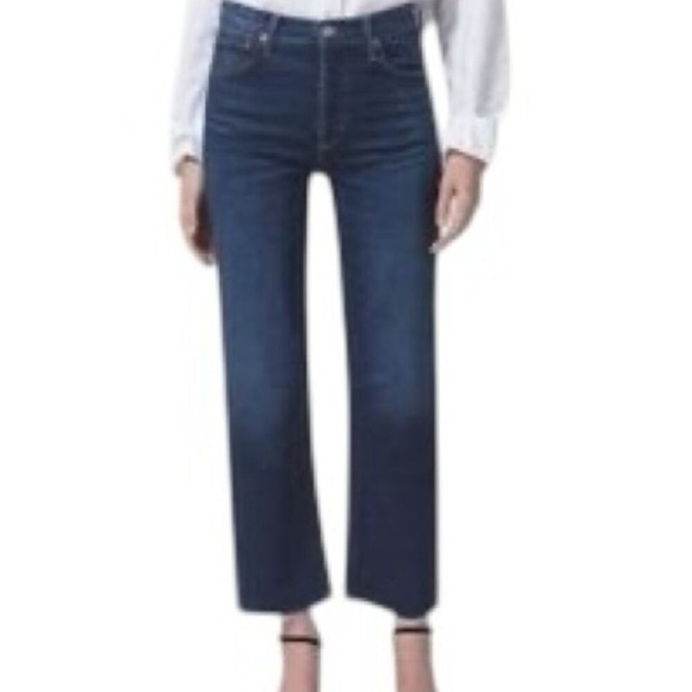 Citizens Of Humanity Florence Wide Leg Cropped Jeans In Everdeen Size 34 NWT